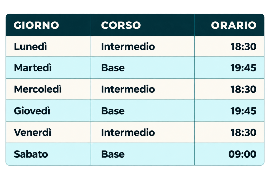 Calendario lezioni